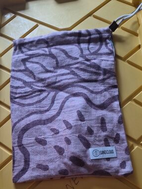 Sand Cloud Abstract Pink & Brown Drawstring Bag 10.5x 15.5